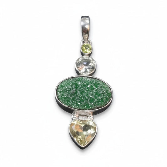 Natural Uvarovite Cabochon Pendant