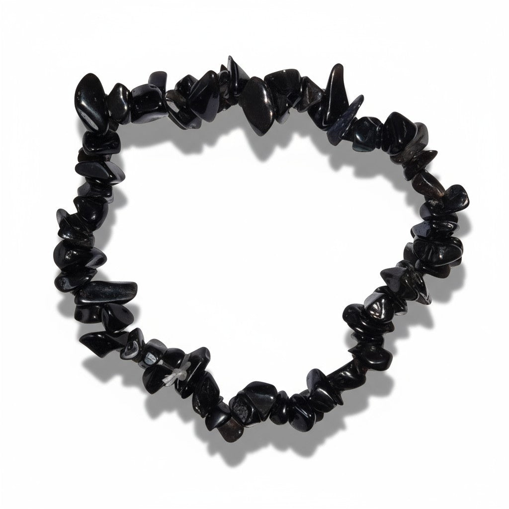 Black Onyx Crystal Chip Bracelet ~ Calming/Psychic Protection