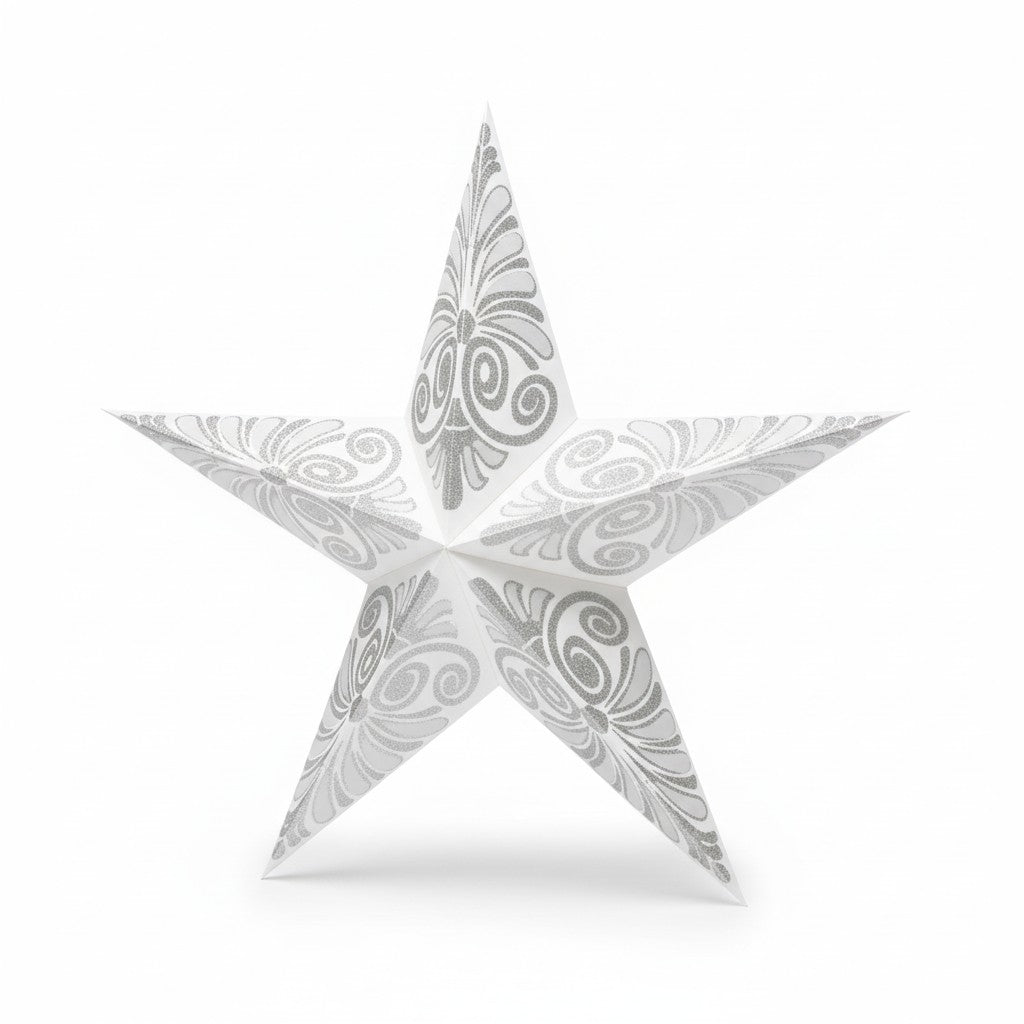 Star Hanging Lantern White Silver