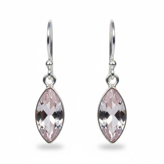 Rose Quartz Diamond Shape Earrings