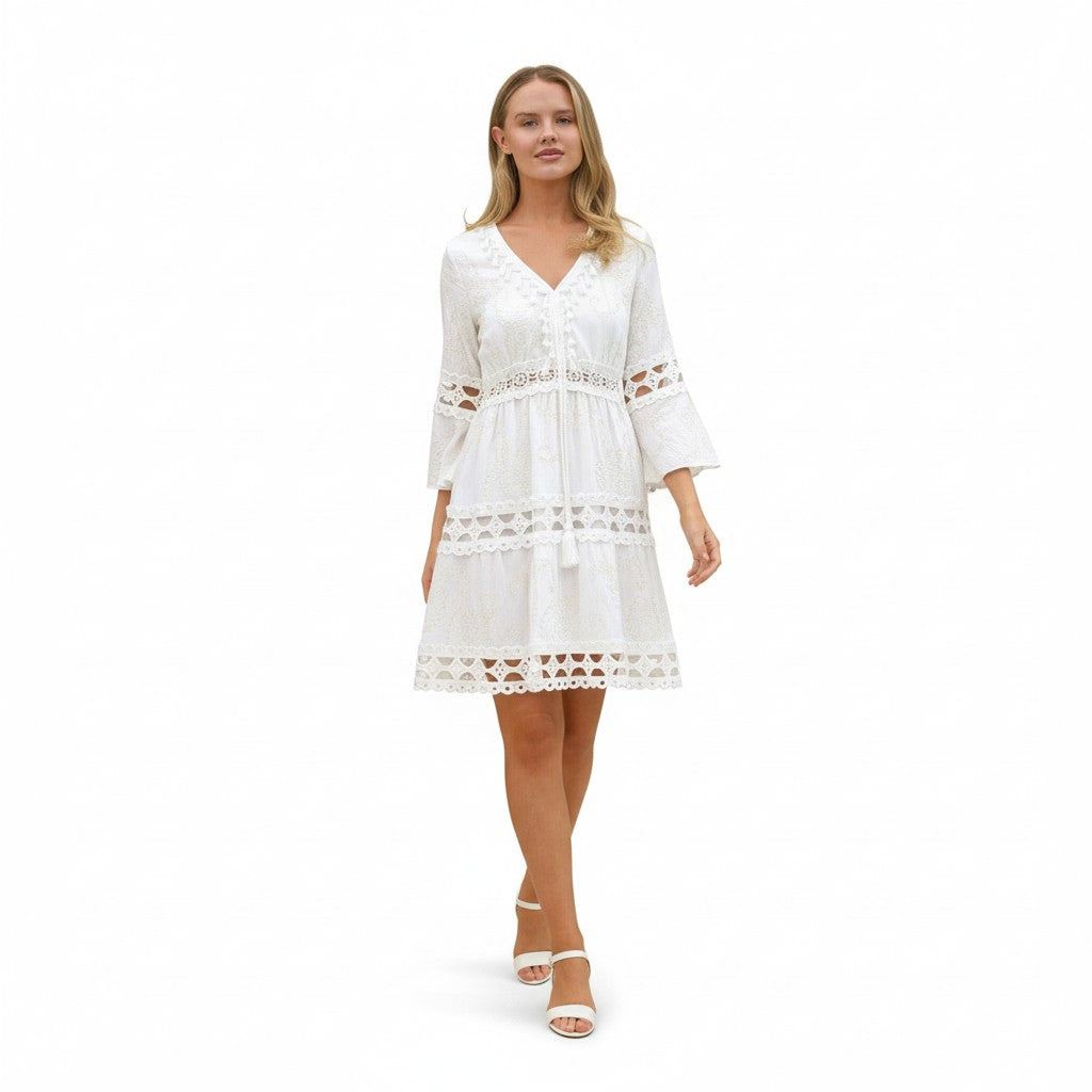 Gypsy White Boho Dress