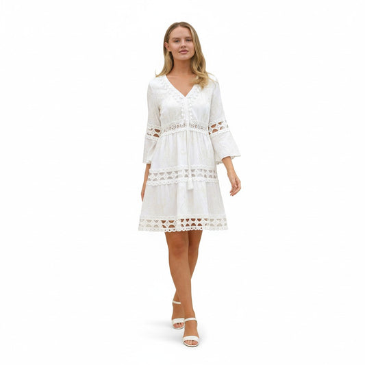 Gypsy White Boho Dress