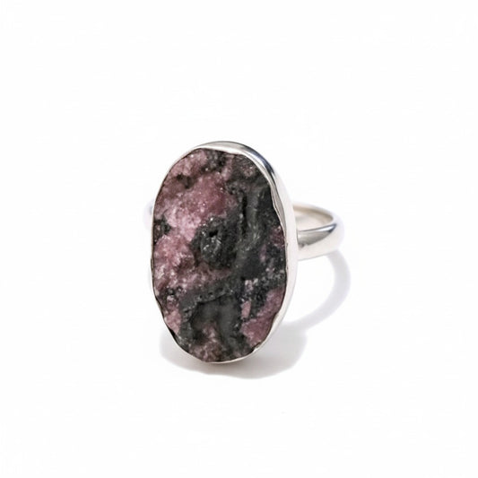 Pink Cobalto Calcite Ring in Silver