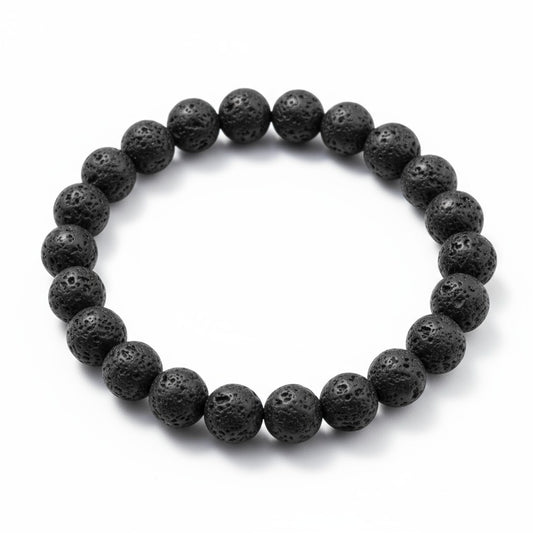 Lava Stone Crystal Bead Bracelet