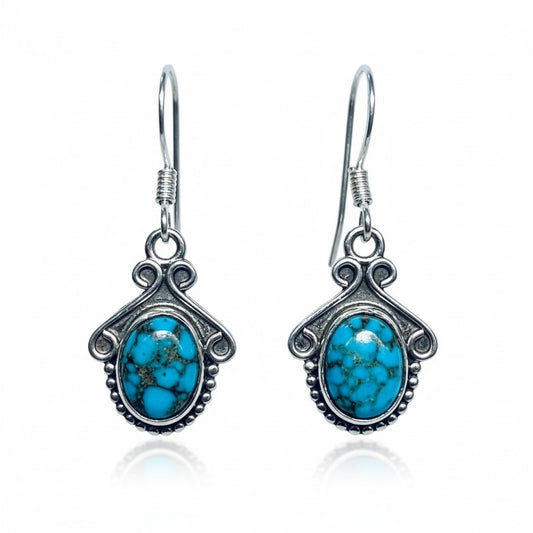 Mohave Turquoise Silver Earrings