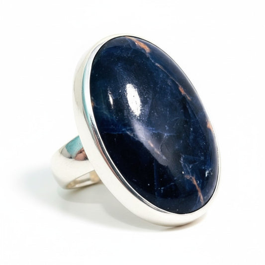 Sodalite Oval Silver Ring