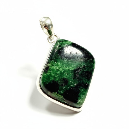 Ruby in Zoisite Diamond Shape Silver Pendant