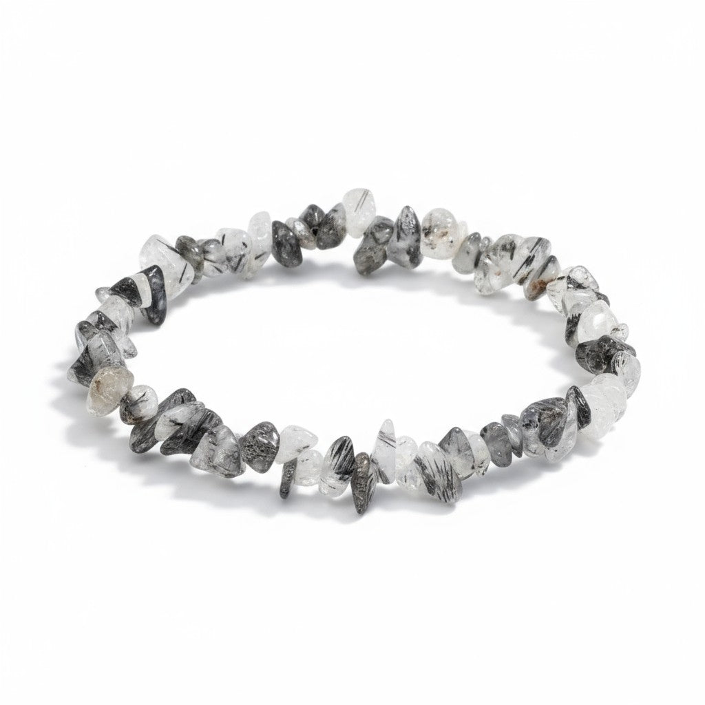 Tourmaline in Quartz chip bracelet
