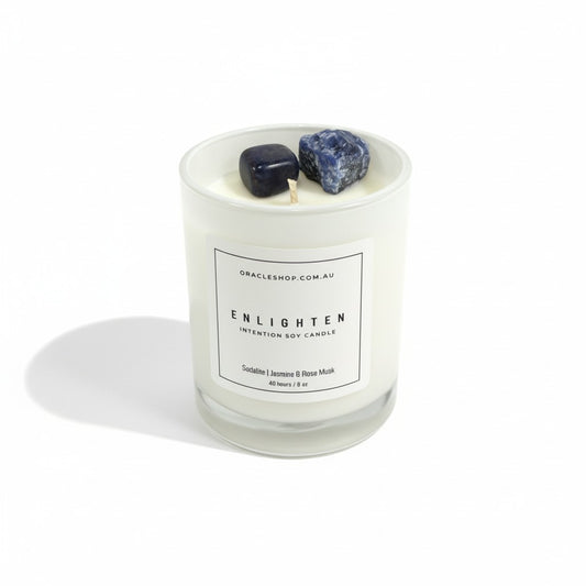 ENLIGHTEN Intention Boxed Soy Candle: Sodalite / Jasmine & Rose Musk
