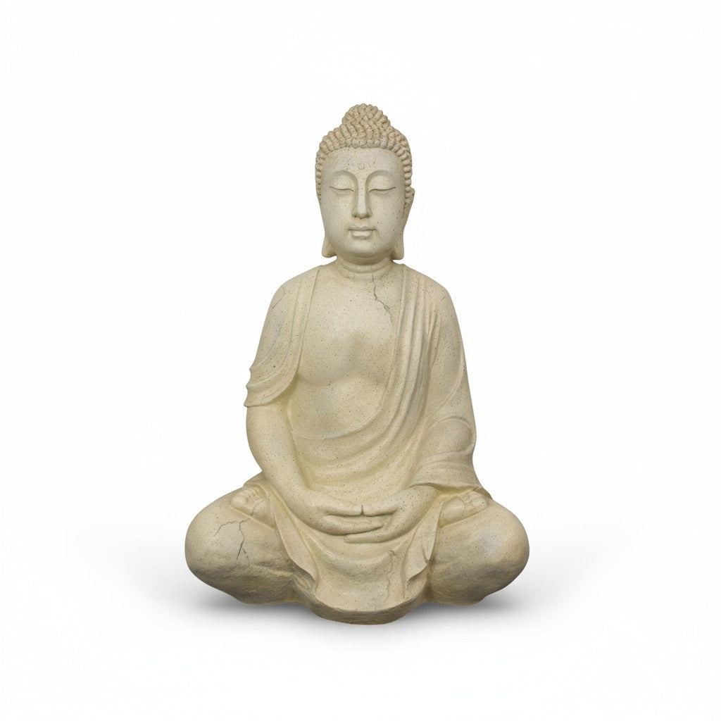Buddha Statue - Antique White Large 100cm