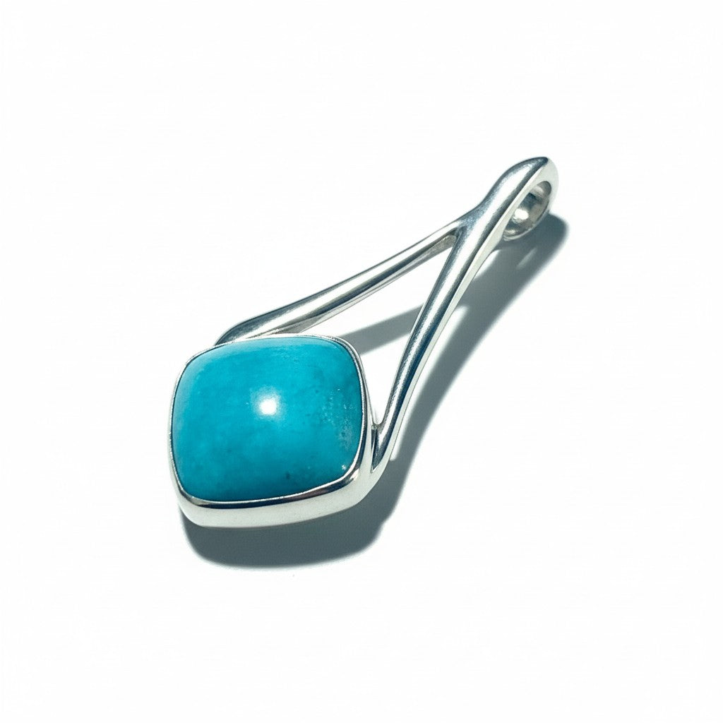 Amazonite Aztec Pendant Silver