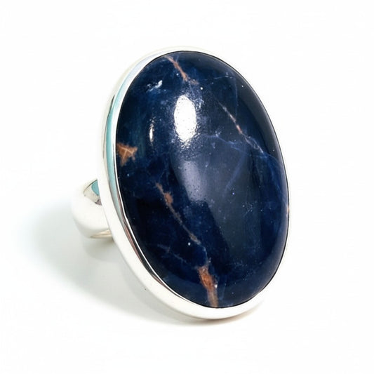 Sodalite Oval Silver Ring