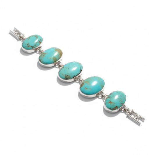 Turquoise Multi Stone SS Bracelet