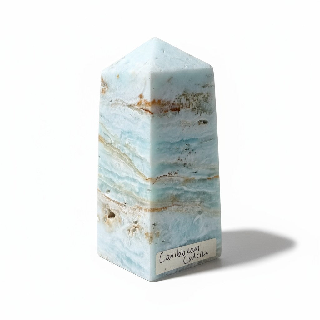 Caribbean Calcite Obelisk Tower 9.6cm
