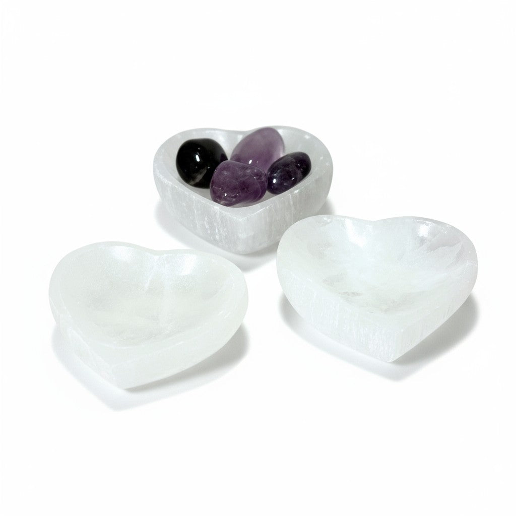 Selenite Heart Bowls 6cm