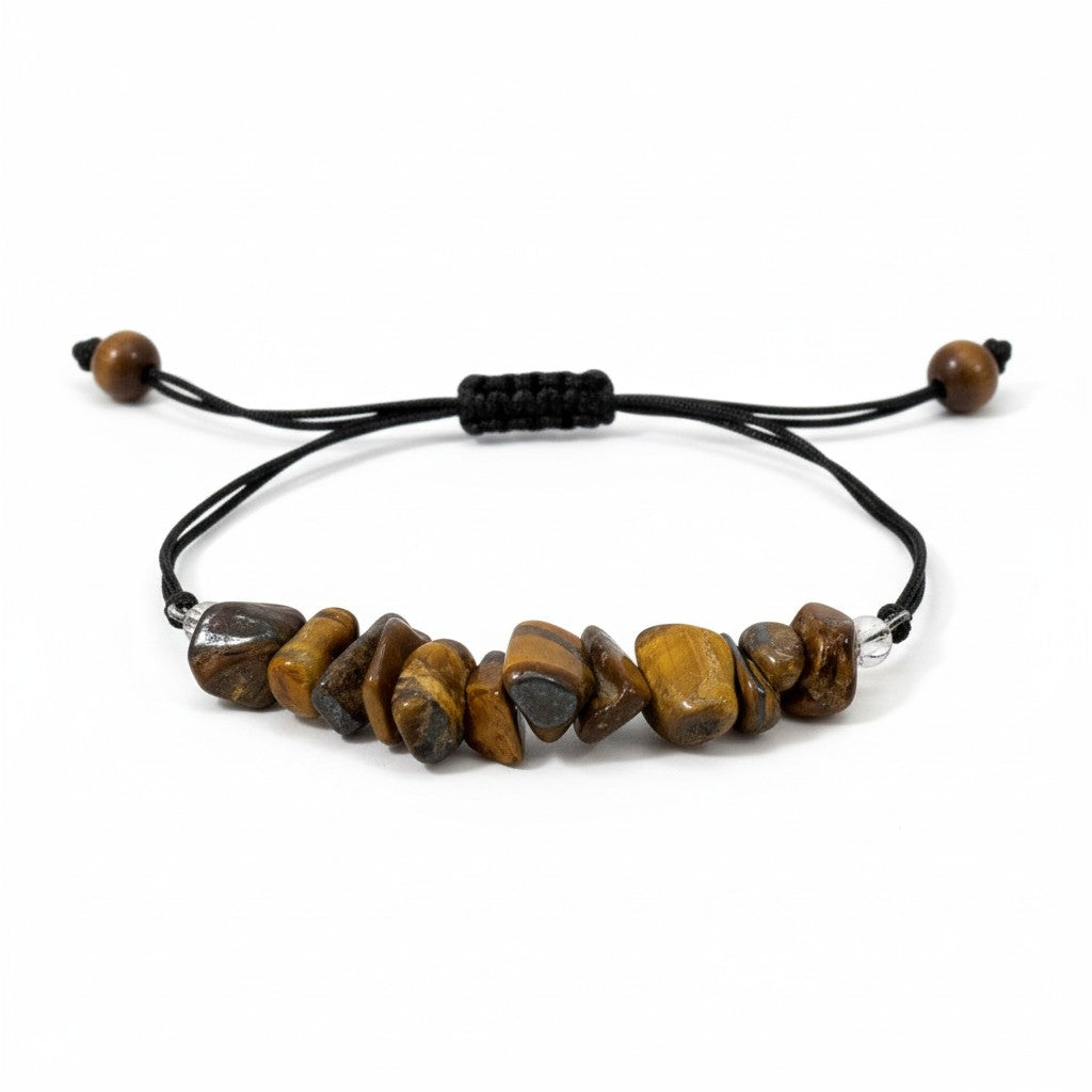 Tiger Eye Adjustable Chip Bracelet