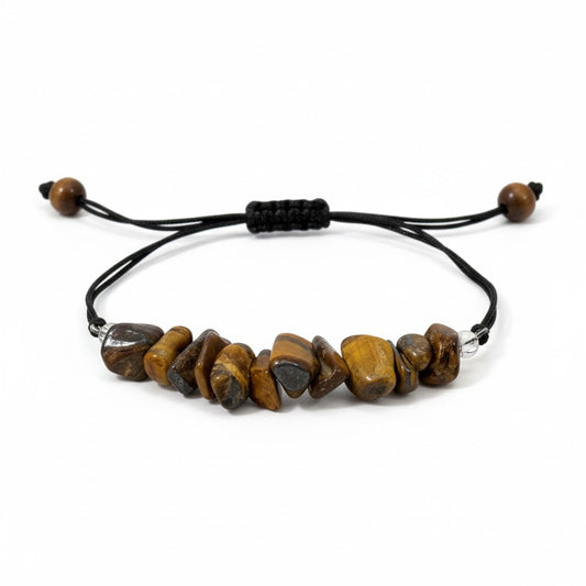 Tiger Eye Adjustable Chip Bracelet