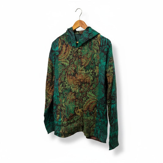 Hooded Jacket Zipped Tibetan Wool