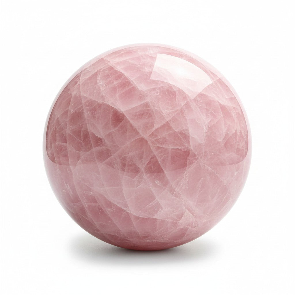 Rose Quartz Crystal Sphere with Stand - Large