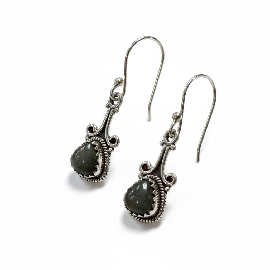 Labradorite Tibetan Silver Earrings