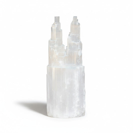 Selenite Twin Tower Lamp 30 - 40CM