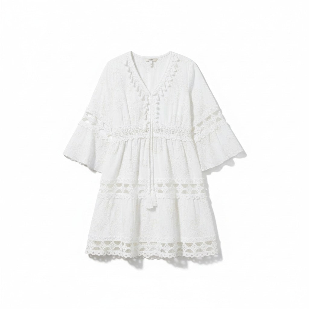 Gypsy White Boho Dress