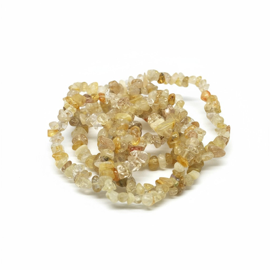 Rutilated Quartz Crystal Chip Bracelet ~ Amplifies Spirit Connection & Attracts Love