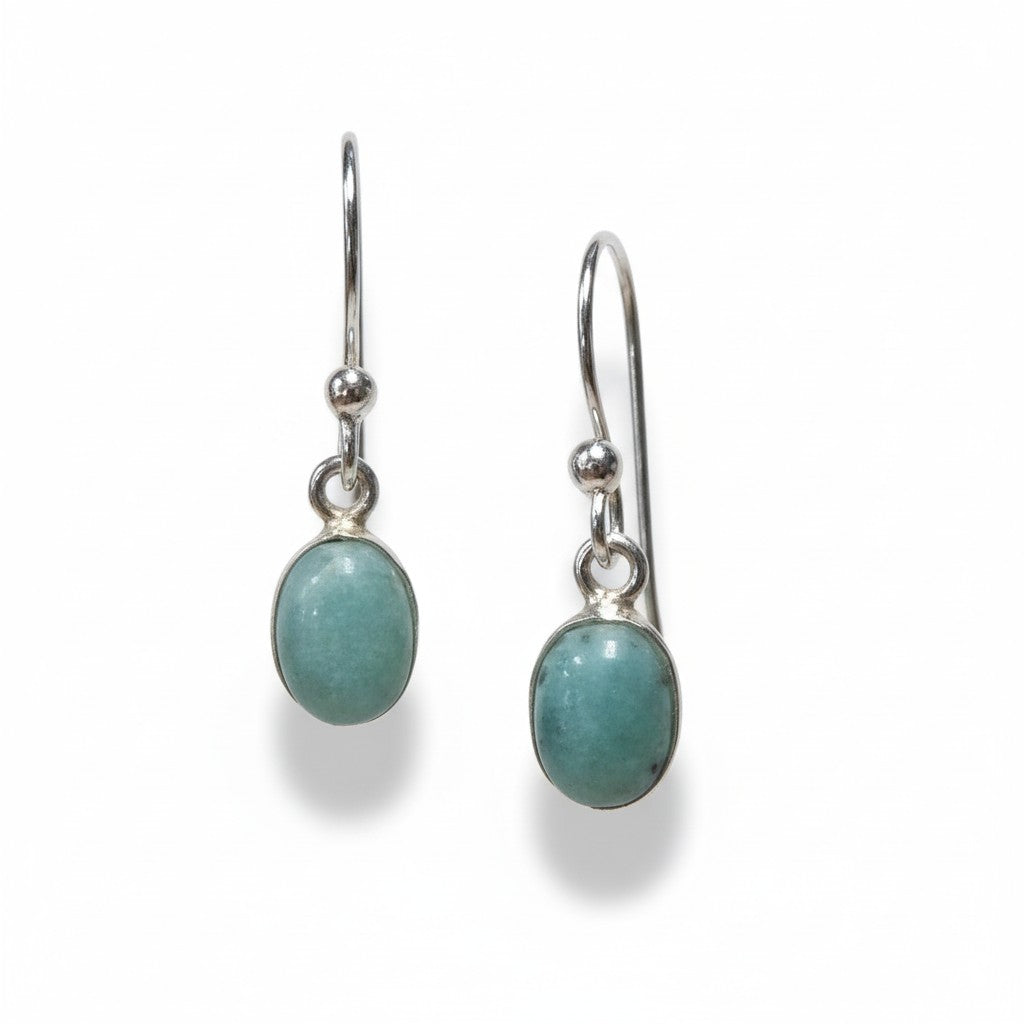 Larimar Silver Oval Earrings