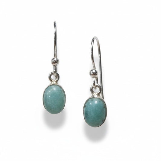 Larimar Silver Oval Earrings