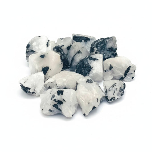 Black Tourmaline in Clear Quartz Rough