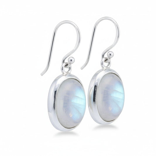 Rainbow Moonstone OVAL Earrings