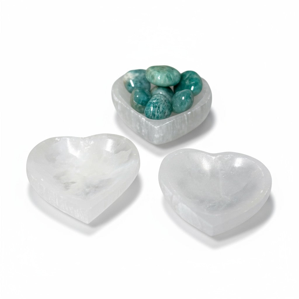 Selenite Heart Bowls 6cm