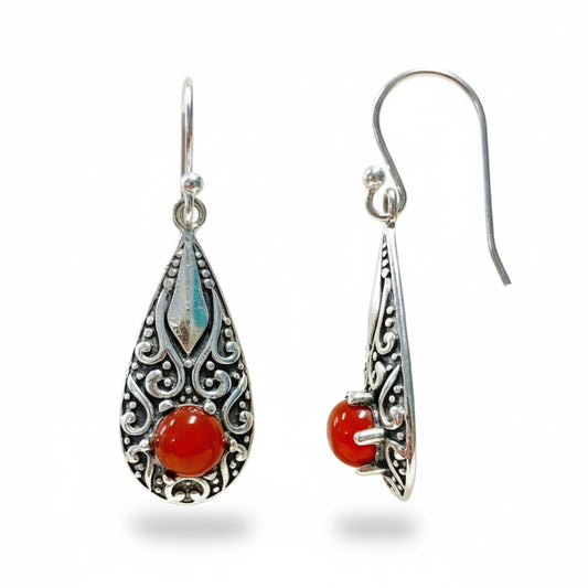 Carnelian Earrings Silver