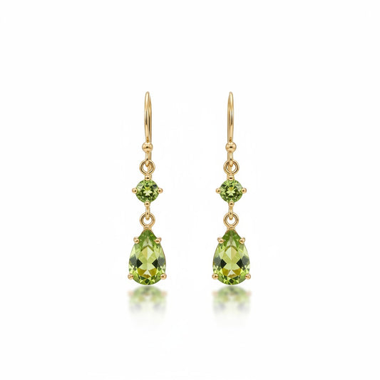 Peridot Gold Earrings - Persian Queen