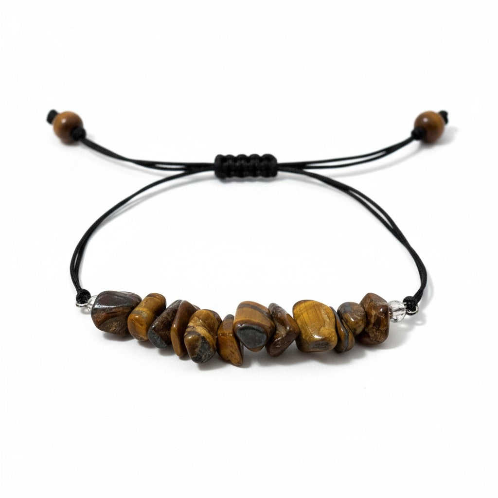 Tiger Eye Adjustable Chip Bracelet