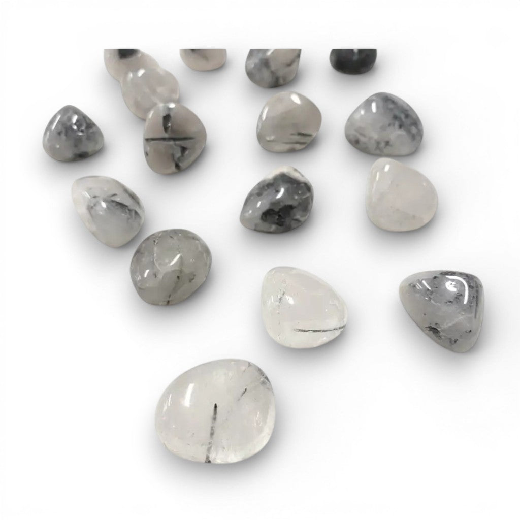 Tourmalinated Quartz Tumble ~ Amplifies Safe Energy & Balances Auric Field