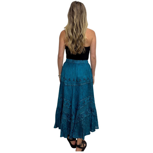 Luna Stonewash Bohemian Skirt