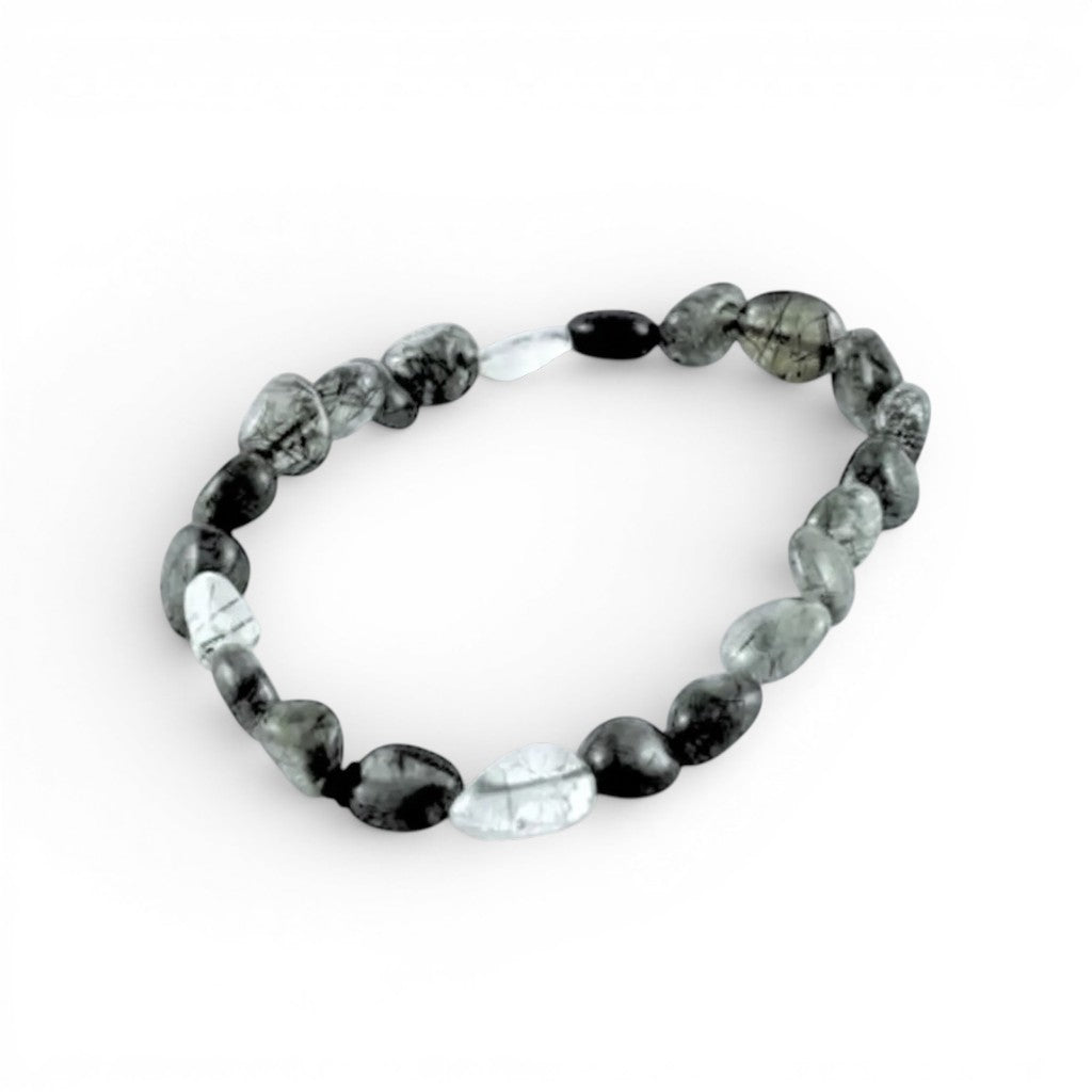 Tourmaline in Quartz Nugget Bracelets