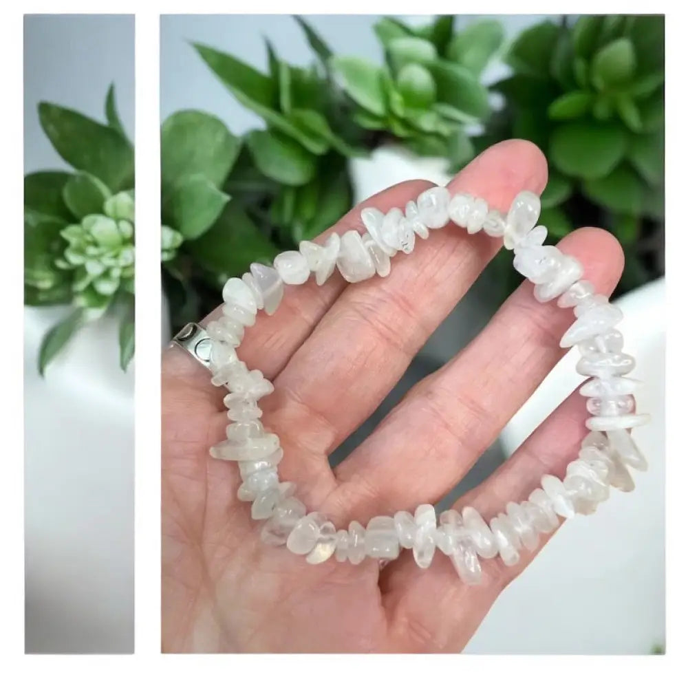 Rainbow Moonstone Chip Bracelet Bracelets