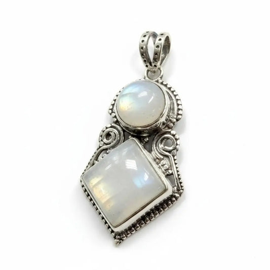 Rainbow Moonstone Isis Silver Pendant Charms & Pendants