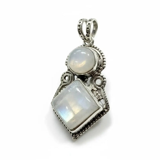 Rainbow Moonstone Isis Silver Pendant Charms & Pendants