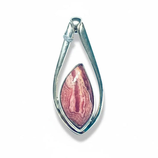 Rhodochrosite Aztec Pendant Silver Pendant