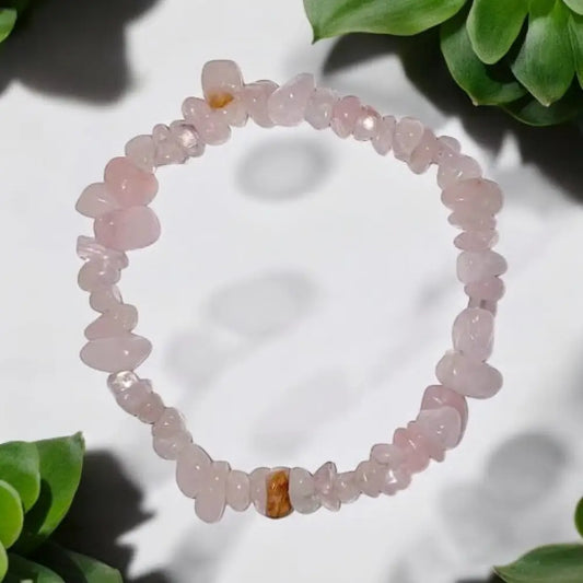 Rose Quartz Crystal Chip Bracelet Bracelets