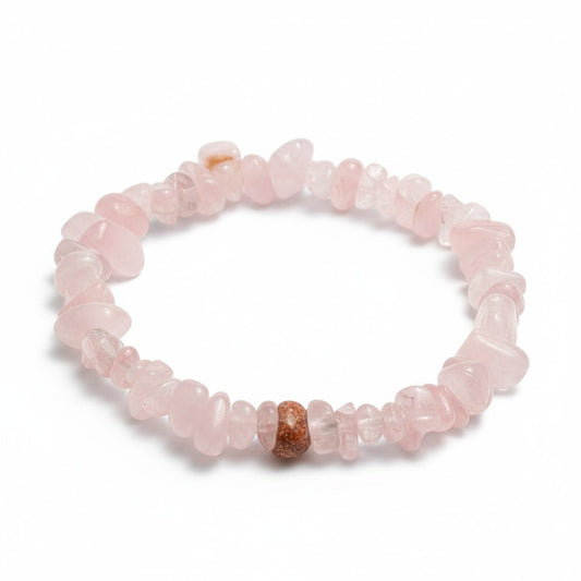 Rose Quartz Crystal Chip Bracelet