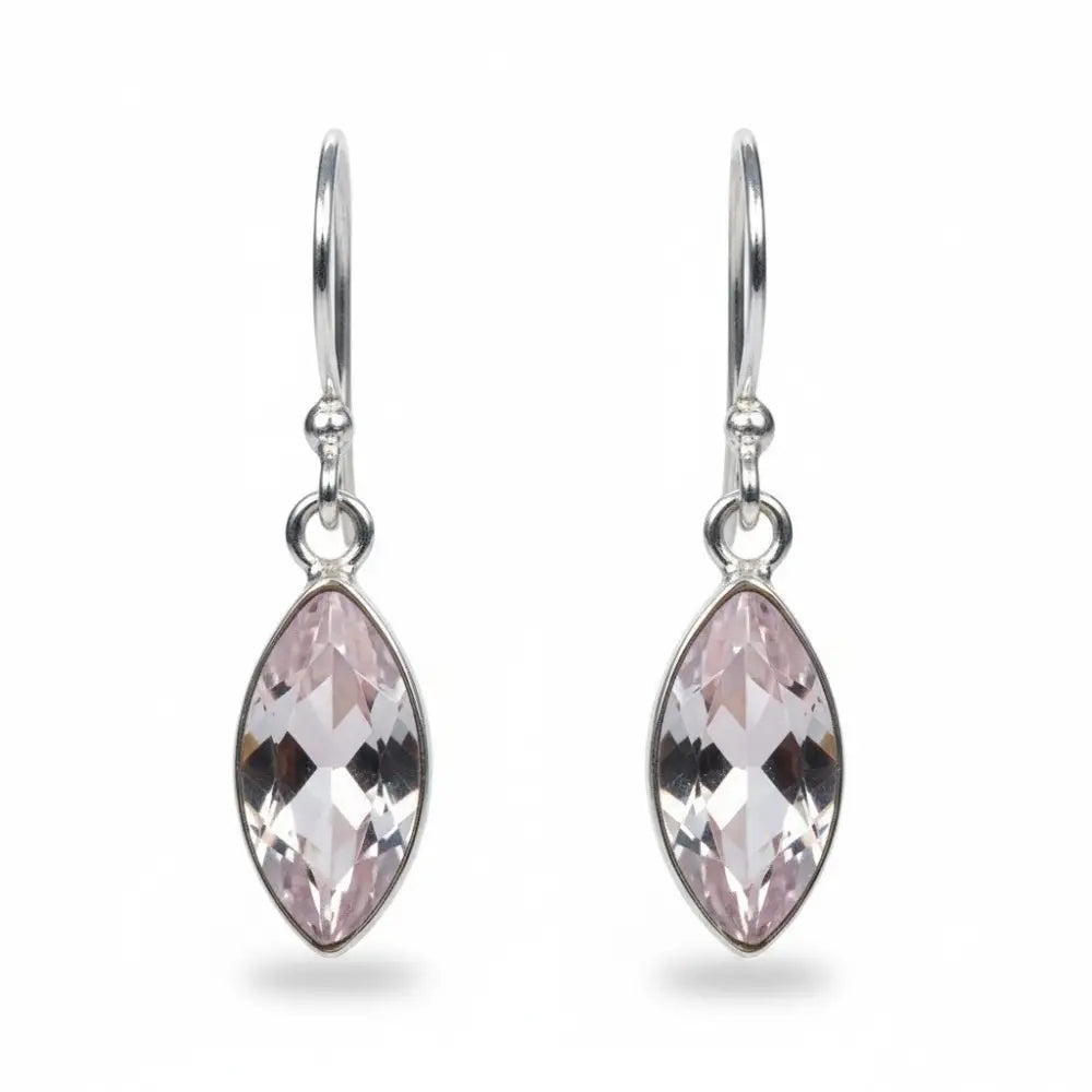 Rose Quartz Diamond Shape Earrings Earrings