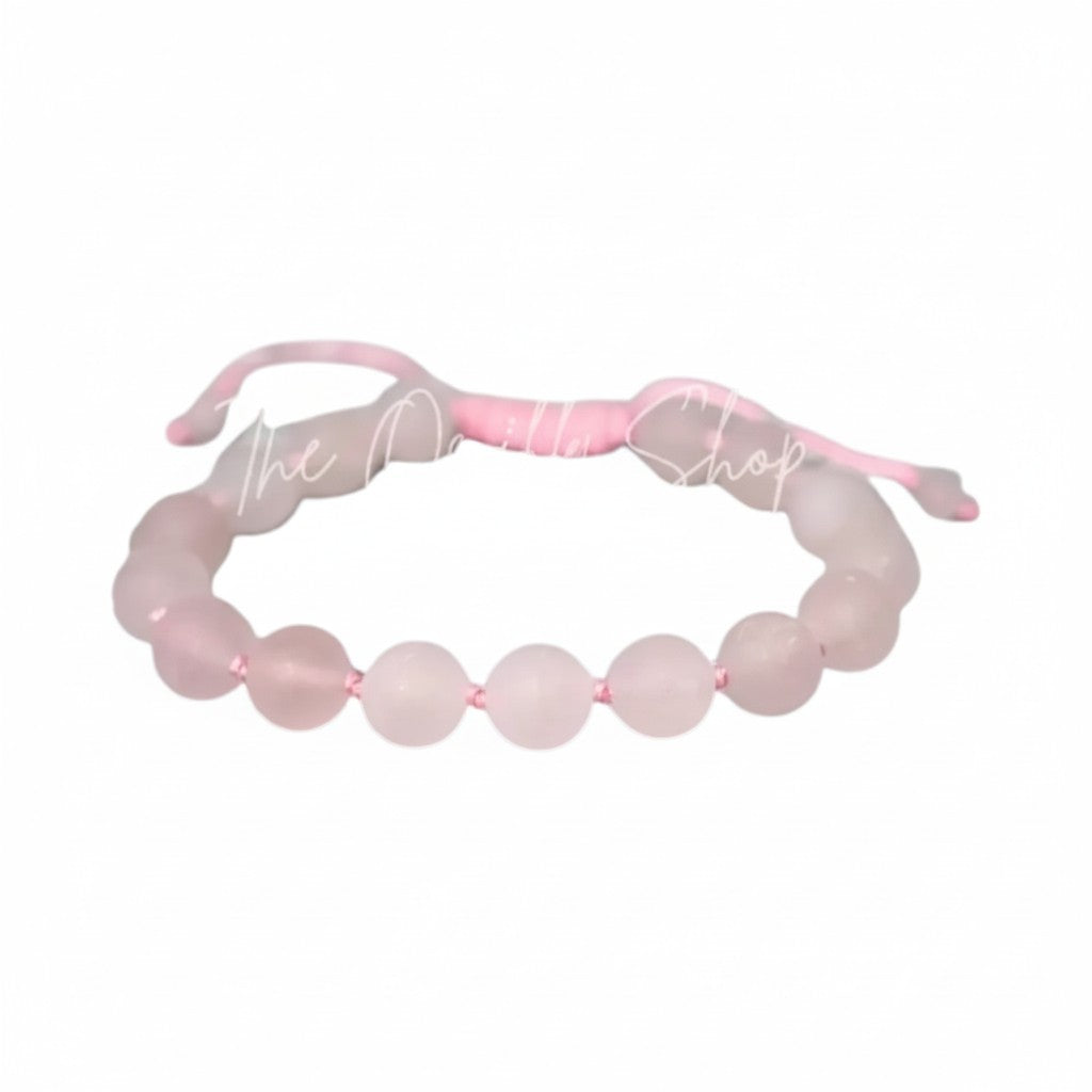 Rose Quartz Matte Bracelet-Naturals Adjustable with Gift Box