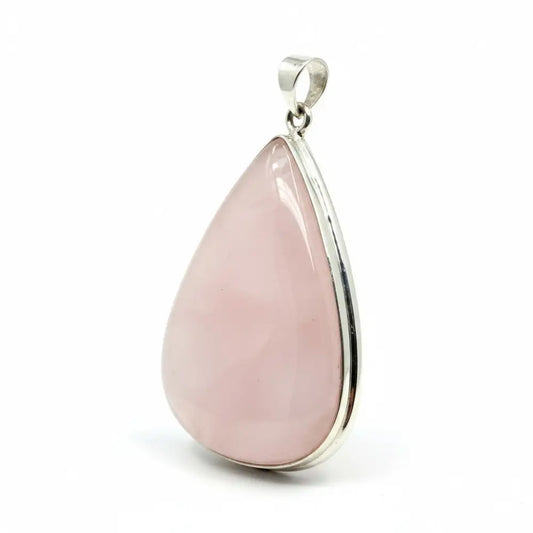 Rose Quartz Silver Teardrop Pendant Charms & Pendants