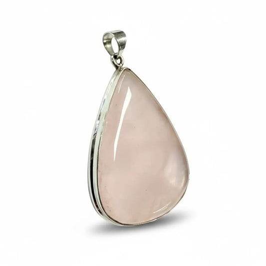 Rose Quartz Silver Teardrop Pendant Charms & Pendants