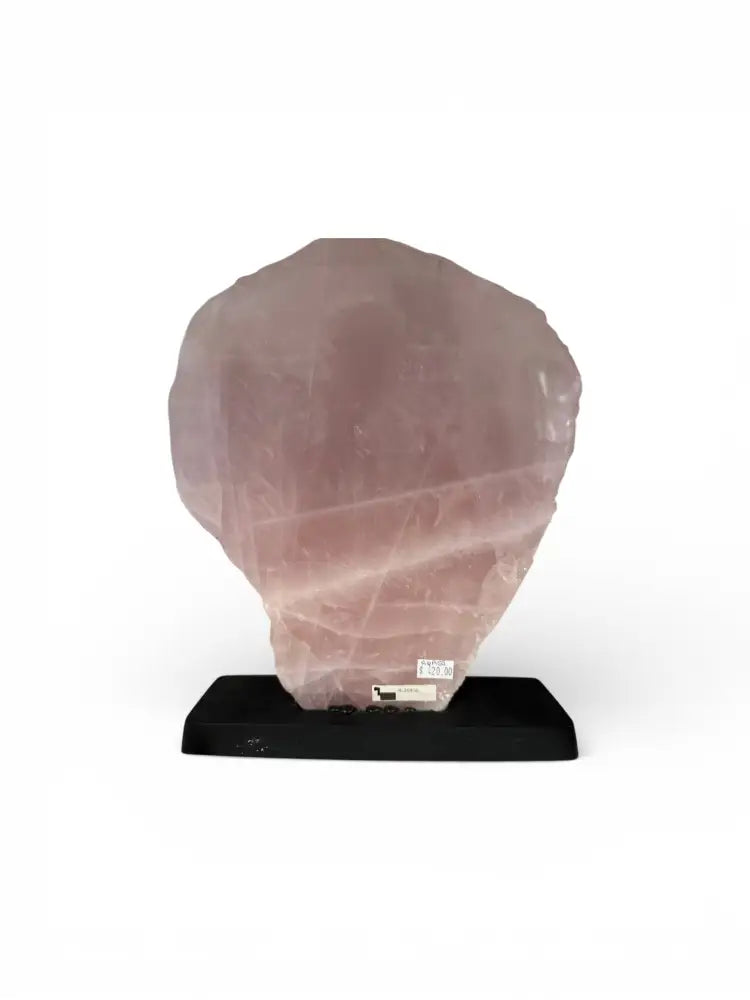 Rose Quartz Slice on Wood Stand boho decor