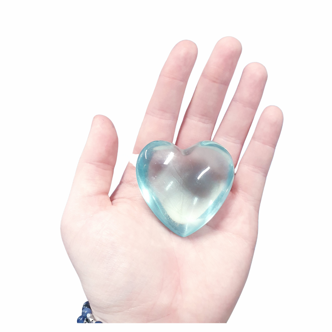 Blue Obsidian Crystal Heart 001